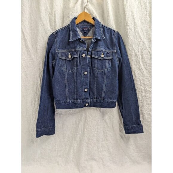 Tommy Jeans women's size Large dark wash denim Ginny Jacket Rinse - Picture 1 of 11